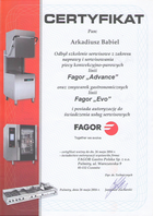 A-Babiel certyfikat serwis urządzeń gastronomicznych Fagor